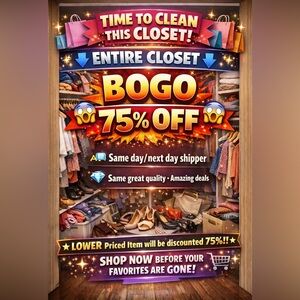 Closet clean out Bogo 75%